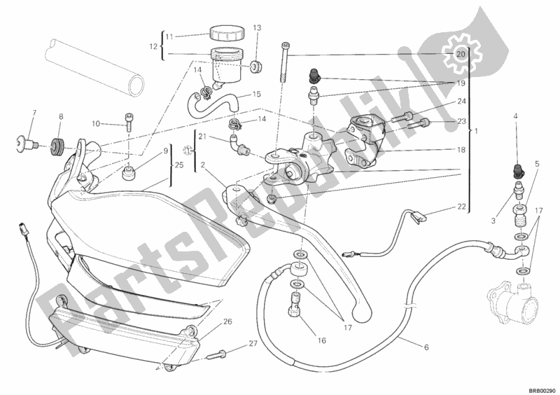 Toutes les pièces pour le Maître-cylindre D'embrayage du Ducati Multistrada 1200 ABS USA 2011